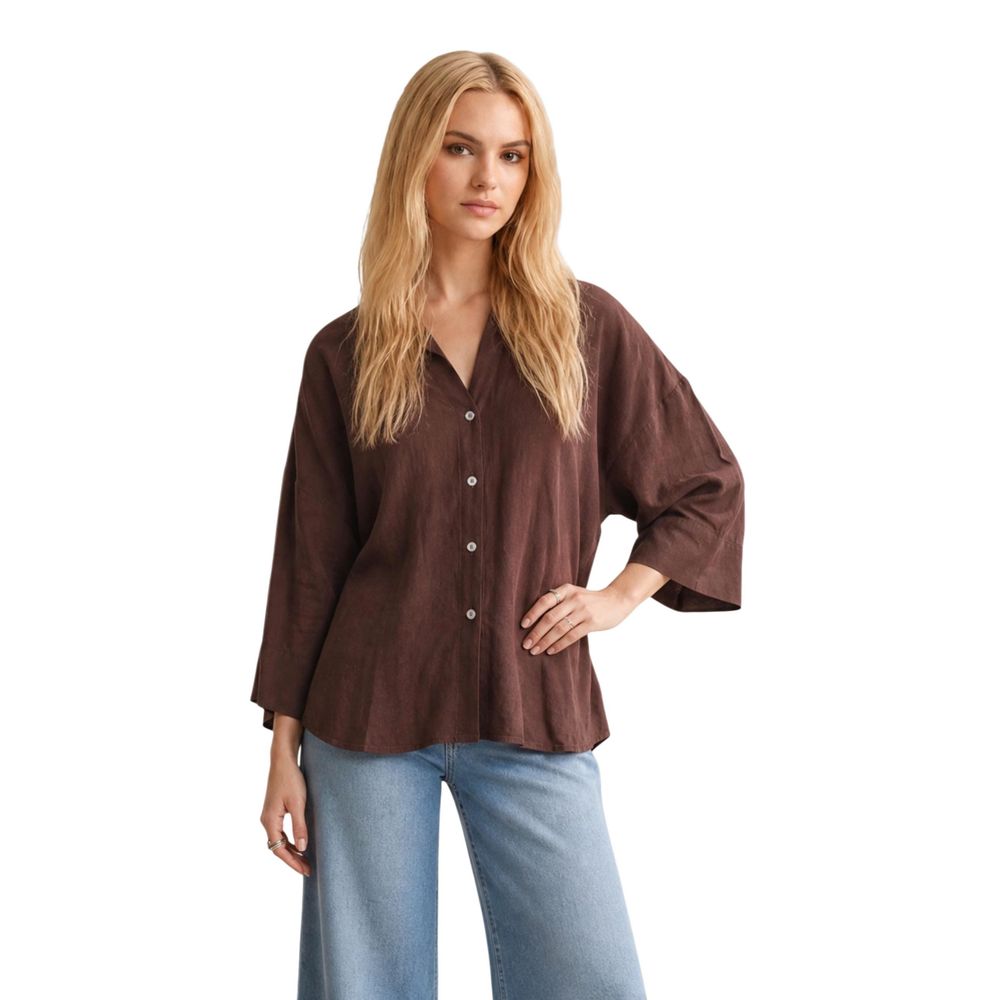 Jacqueline De Yong Brown Viscose Blouse
