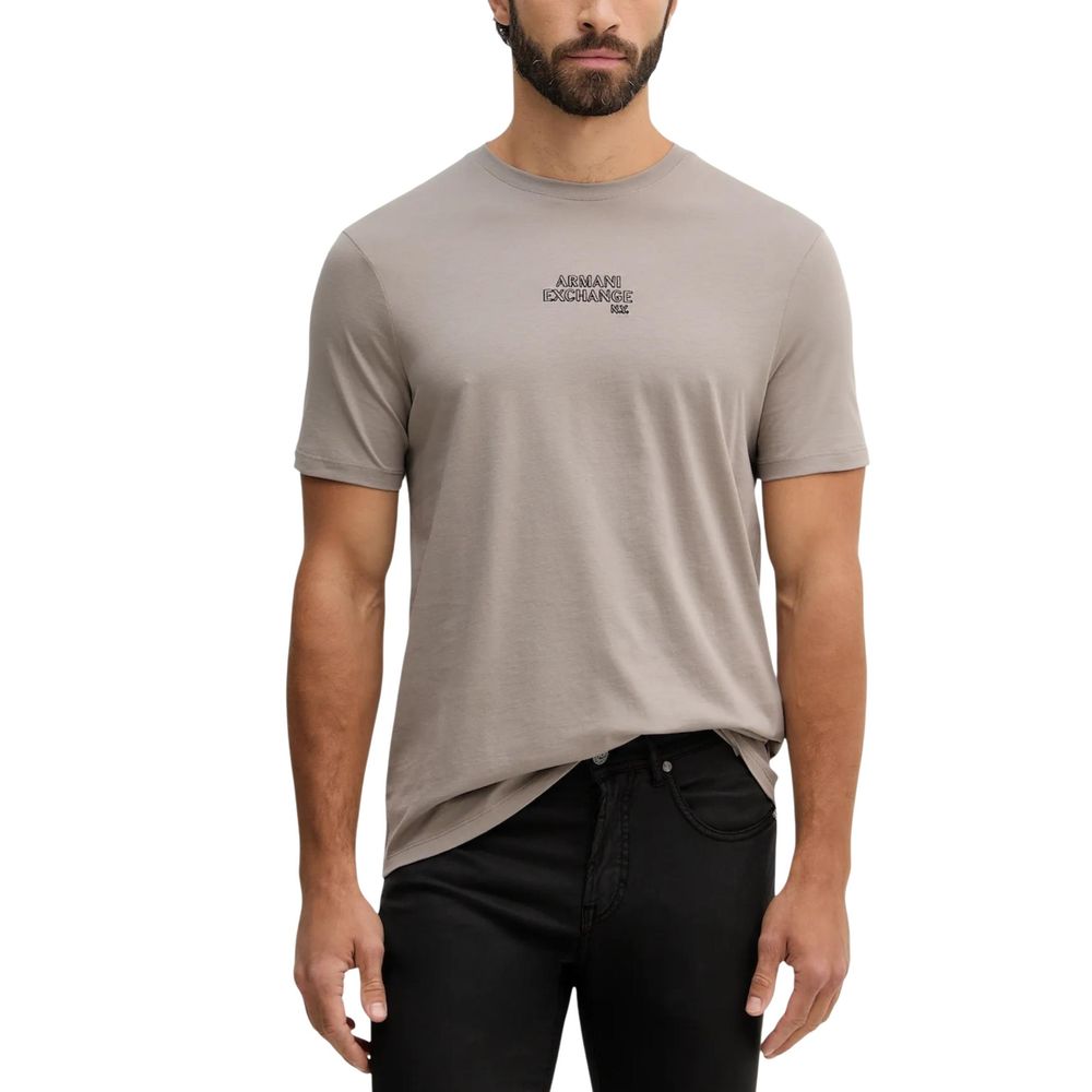 Armani Exchange Brown Cotton T-Shirt