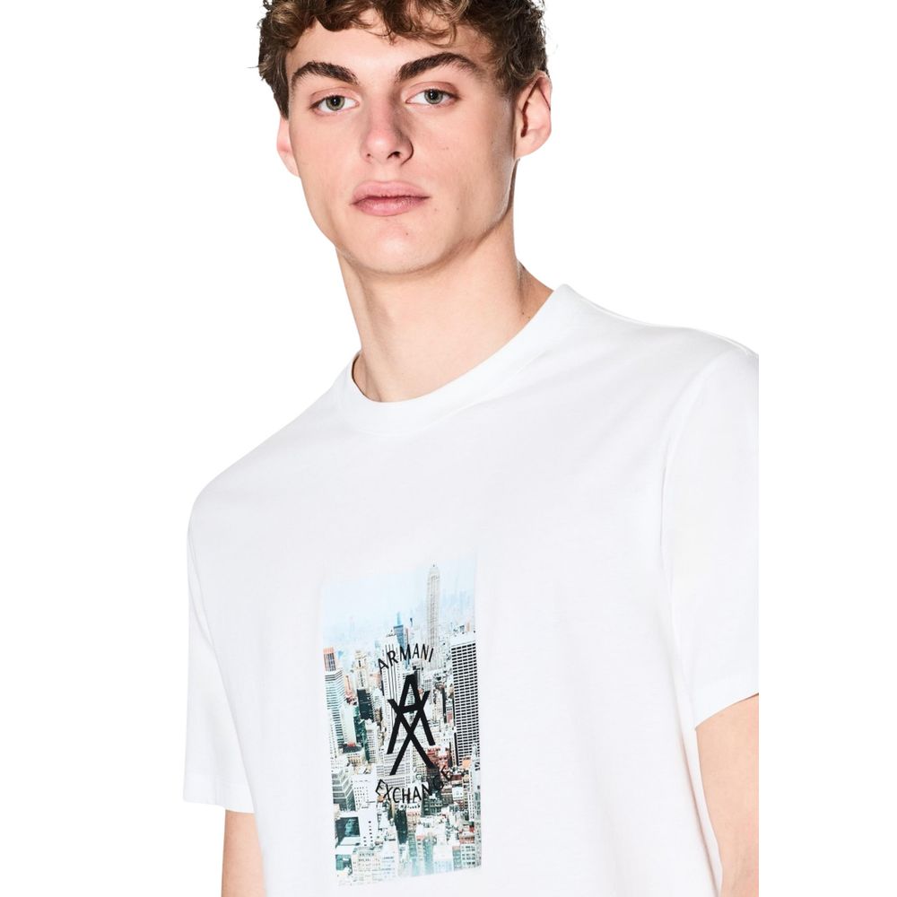 Armani Exchange White Cotton T-Shirt
