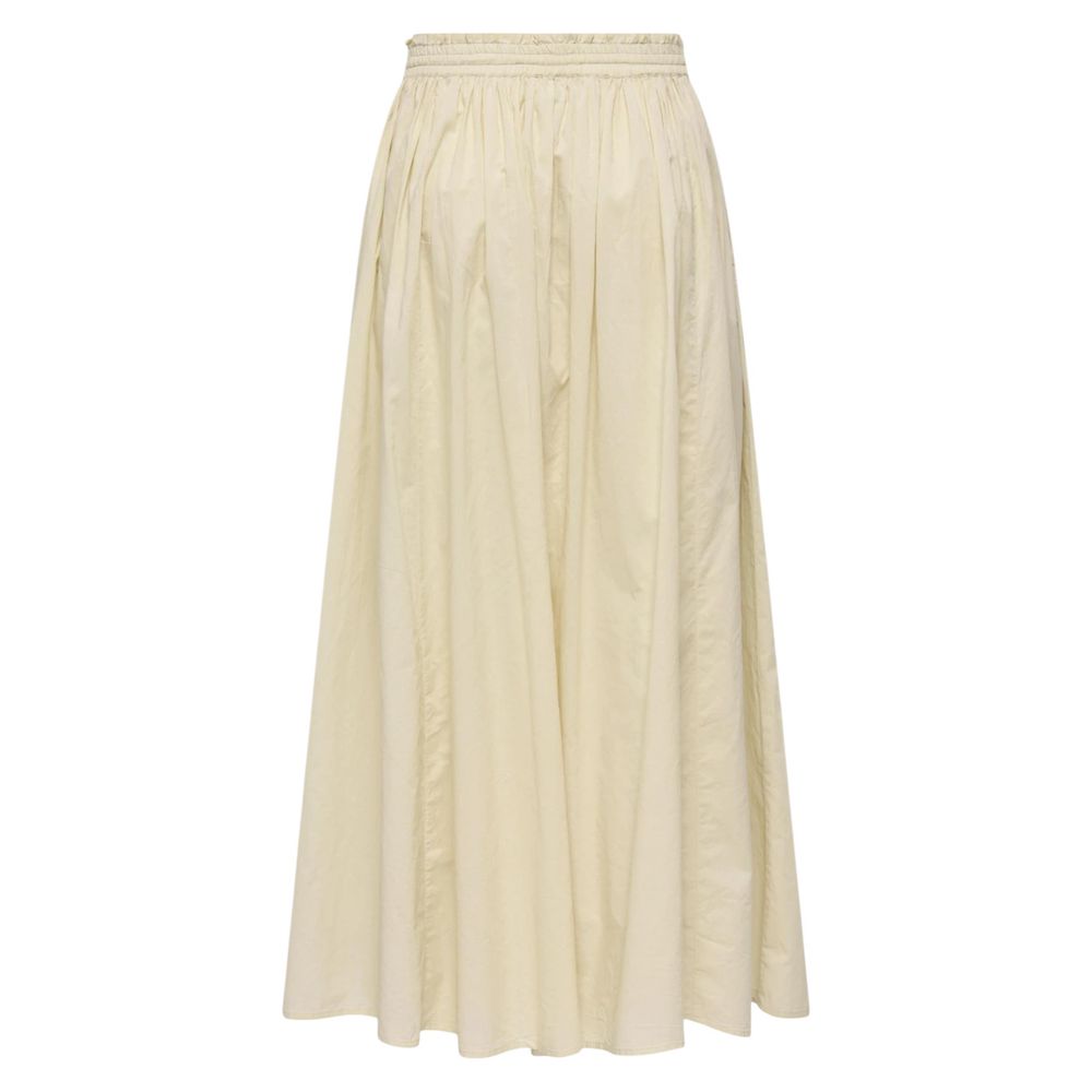 Jacqueline De Yong Beige Cotton Long Skirt