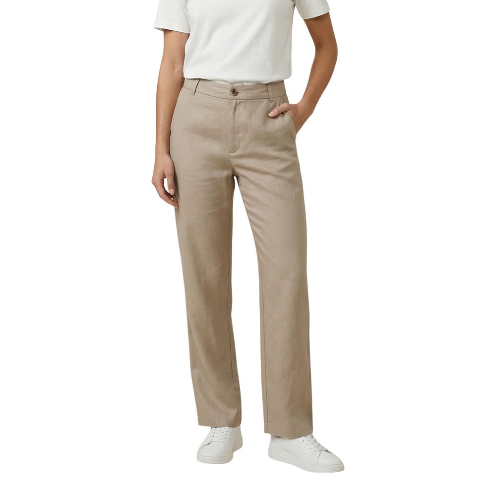 Only Beige Viscose Casual Pants