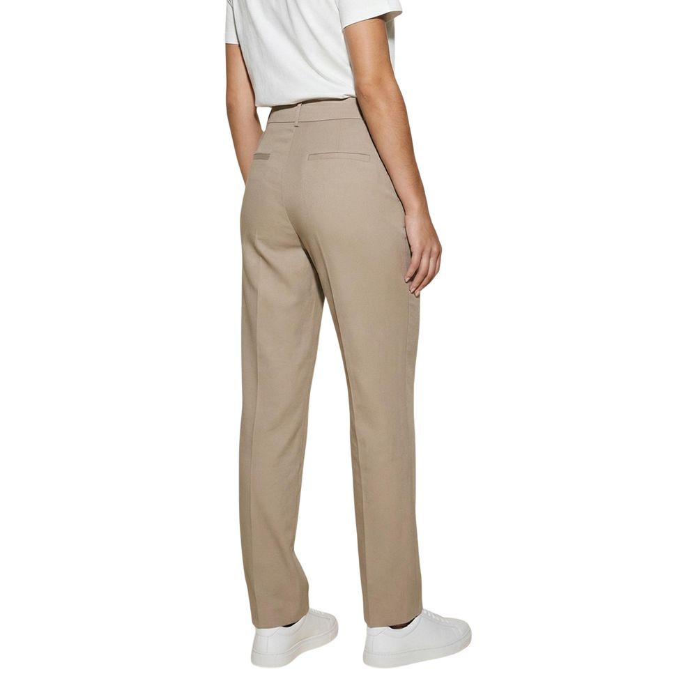 Only Beige Viscose Casual Pants