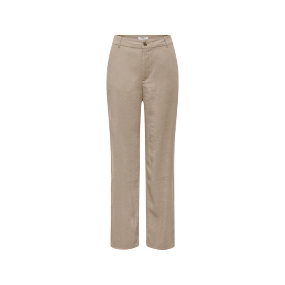Only Beige Viscose Casual Pants