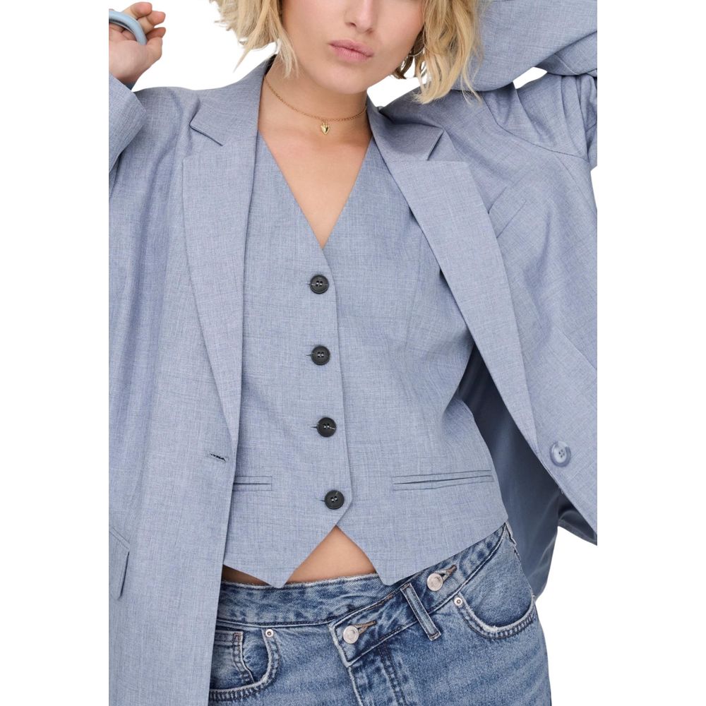 Only Blue Polyester Blazer