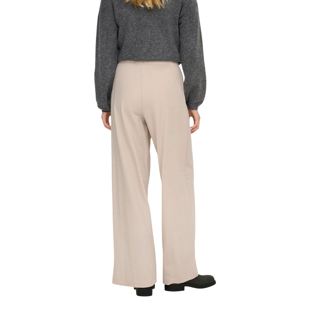 Only Beige Viscose Casual Pants