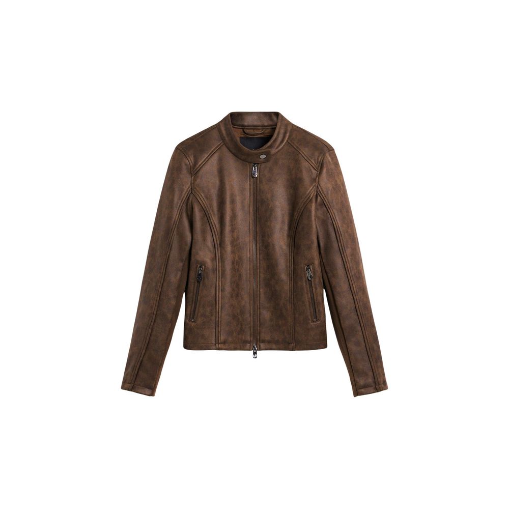 Desigual Brown Polyester Full-Length Jacket