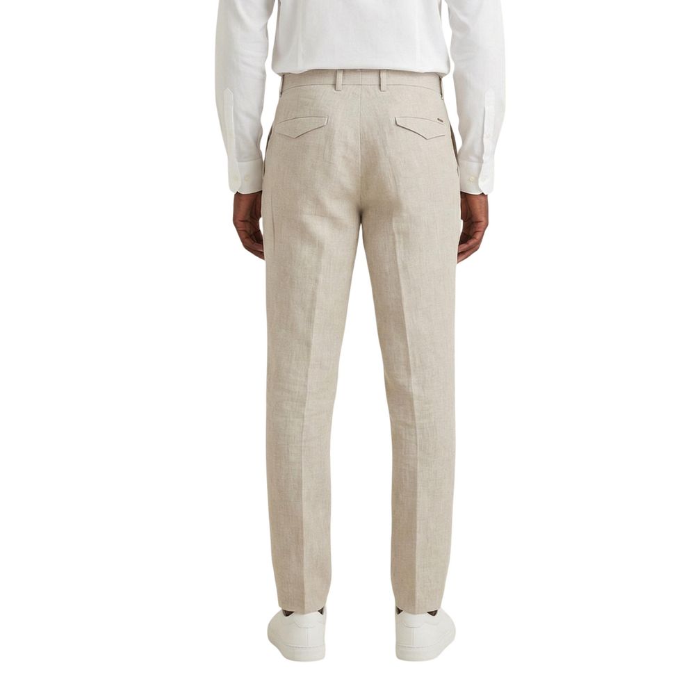 Gianni Lupo Beige Linen Casual Pants
