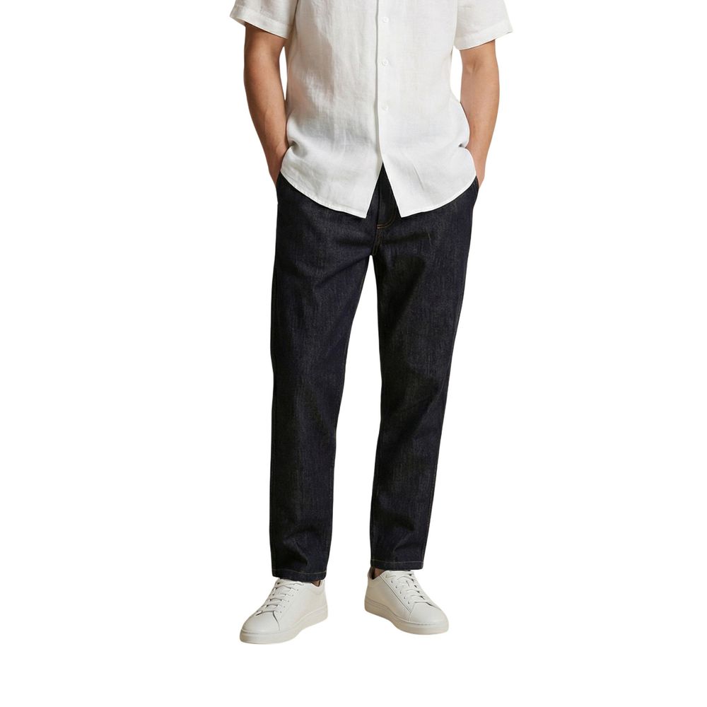 Gianni Lupo Blue Cotton Casual Pants
