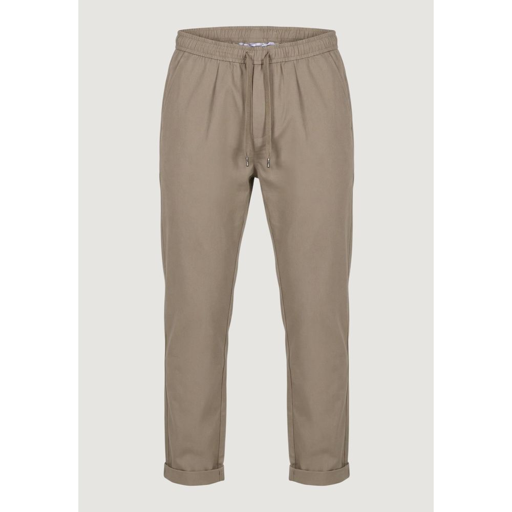 Gianni Lupo Brown Polyester Casual Pants