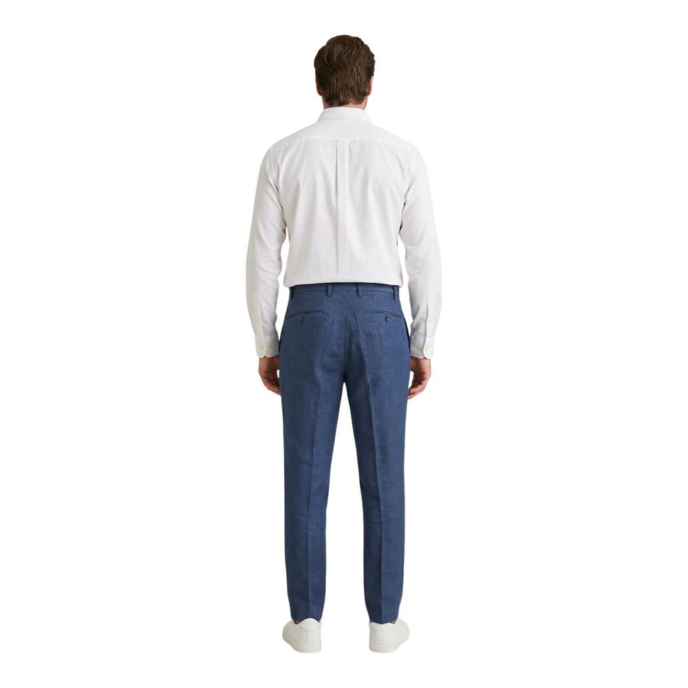 Borghese Blue Linen Casual Pants
