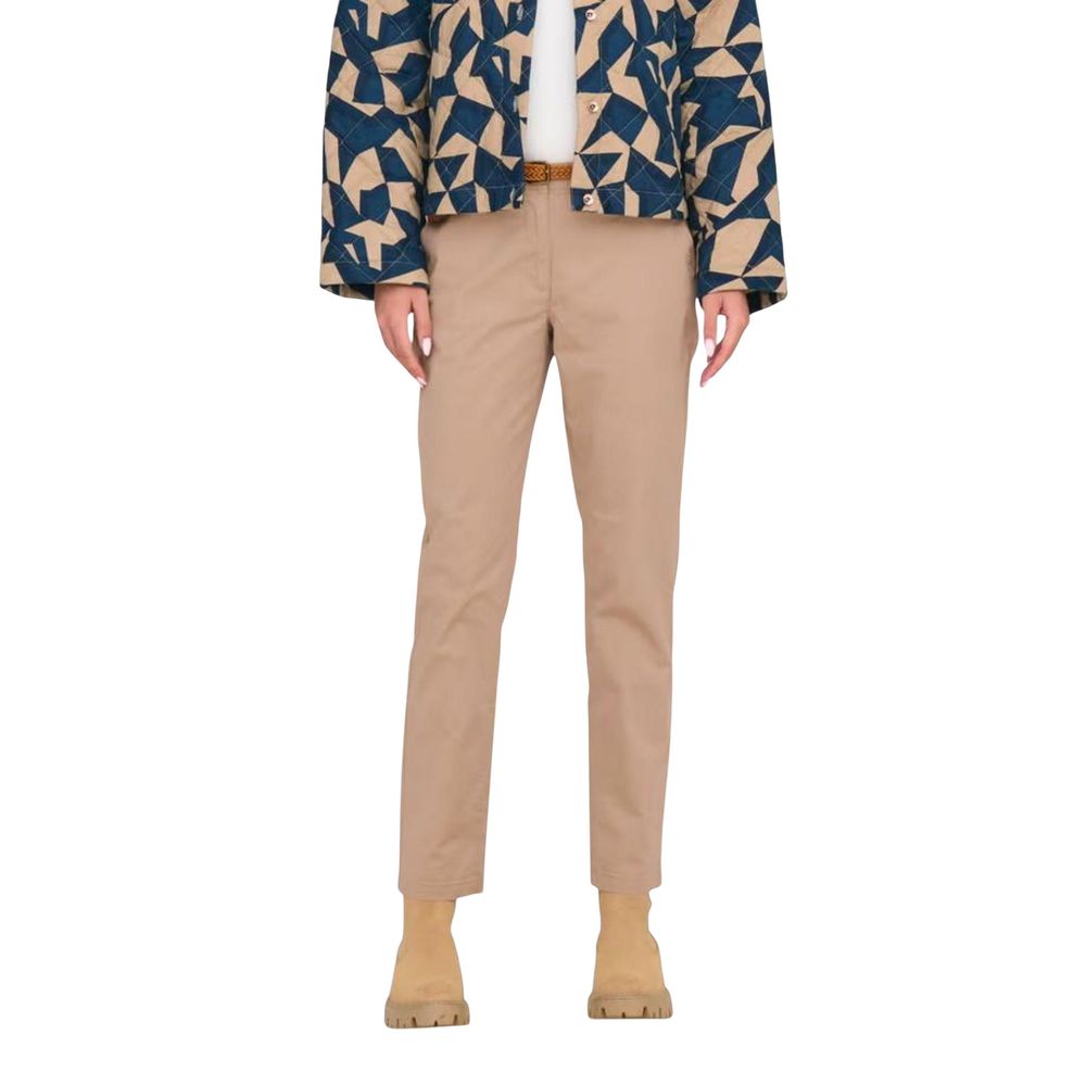 Jacqueline De Yong Beige Cotton Chino Pants