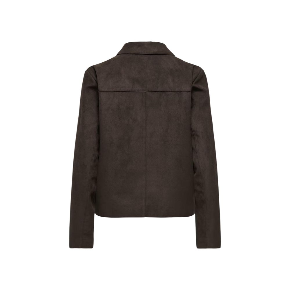 Jacqueline De Yong Brown Polyester Full-Length Jacket