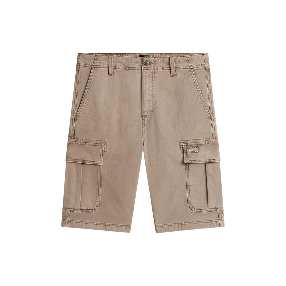 Tommy Hilfiger Jeans Beige Recycled Cotton Cargo Shorts
