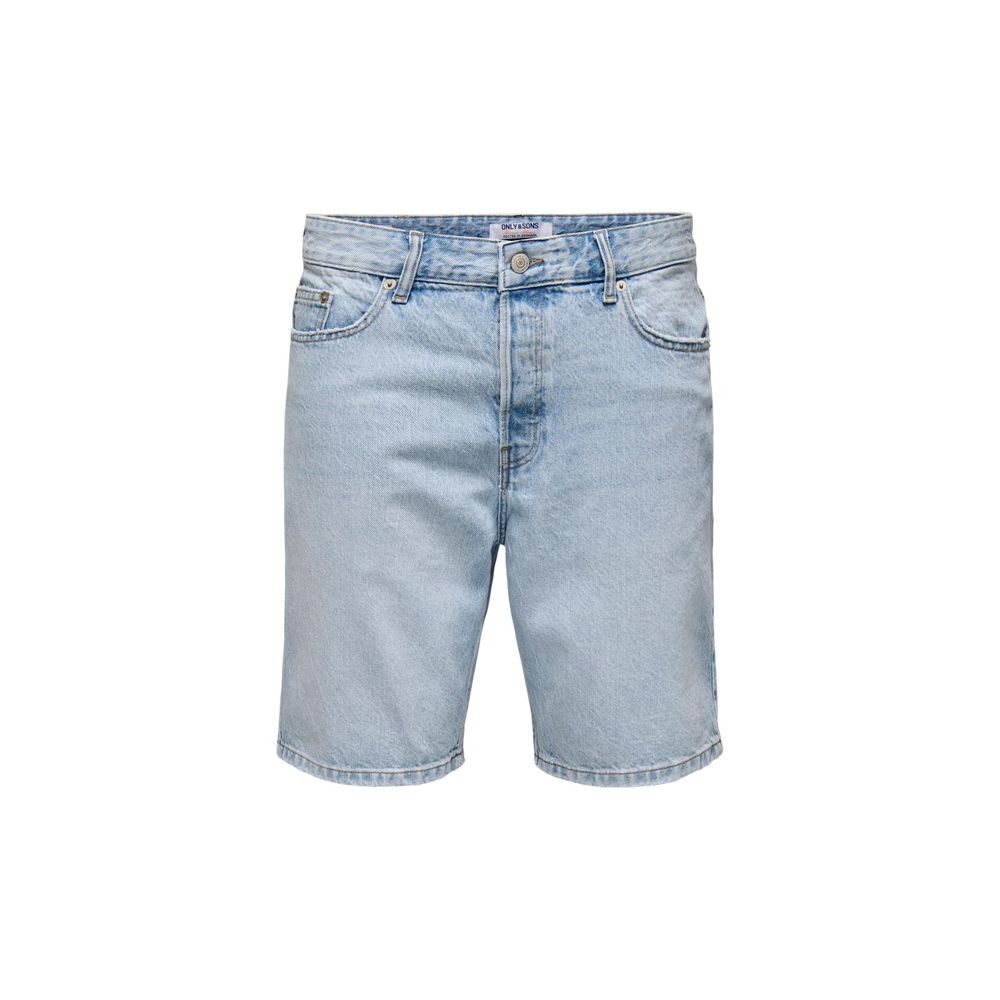 Only & Sons Light Blue Cotton Bermuda Shorts