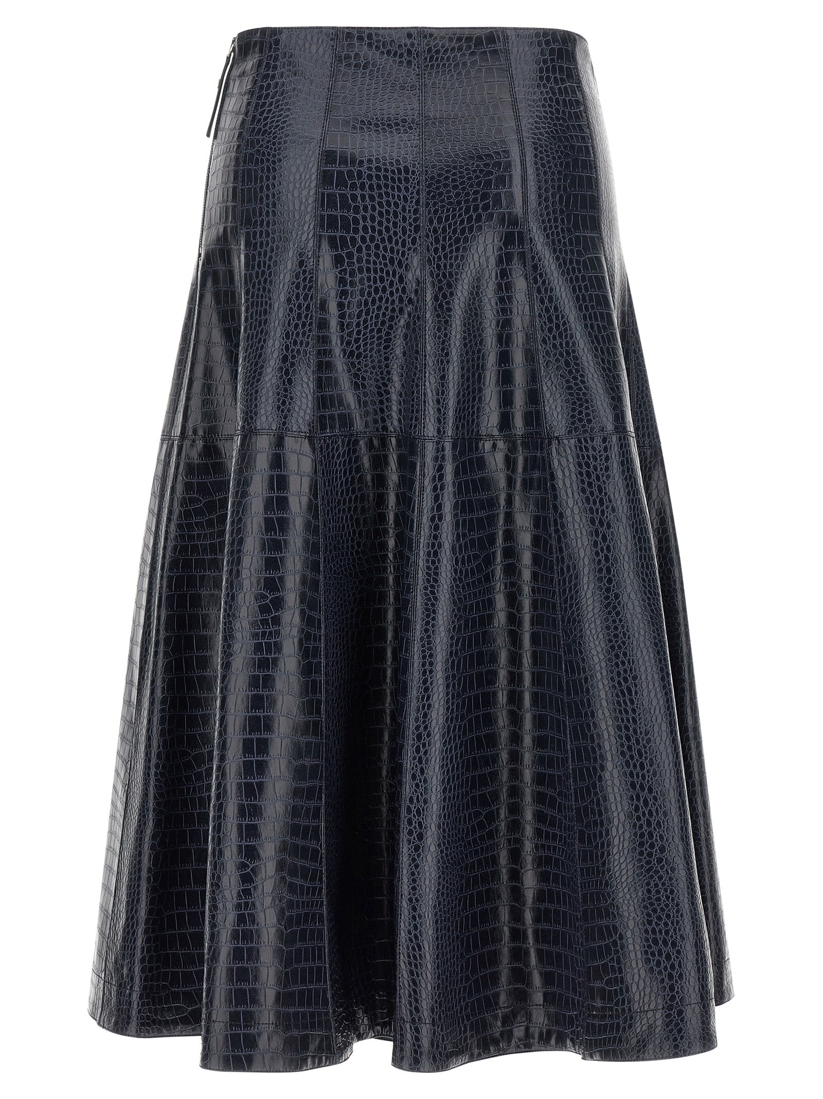 PINKO Blue Viscose Midi Skirt