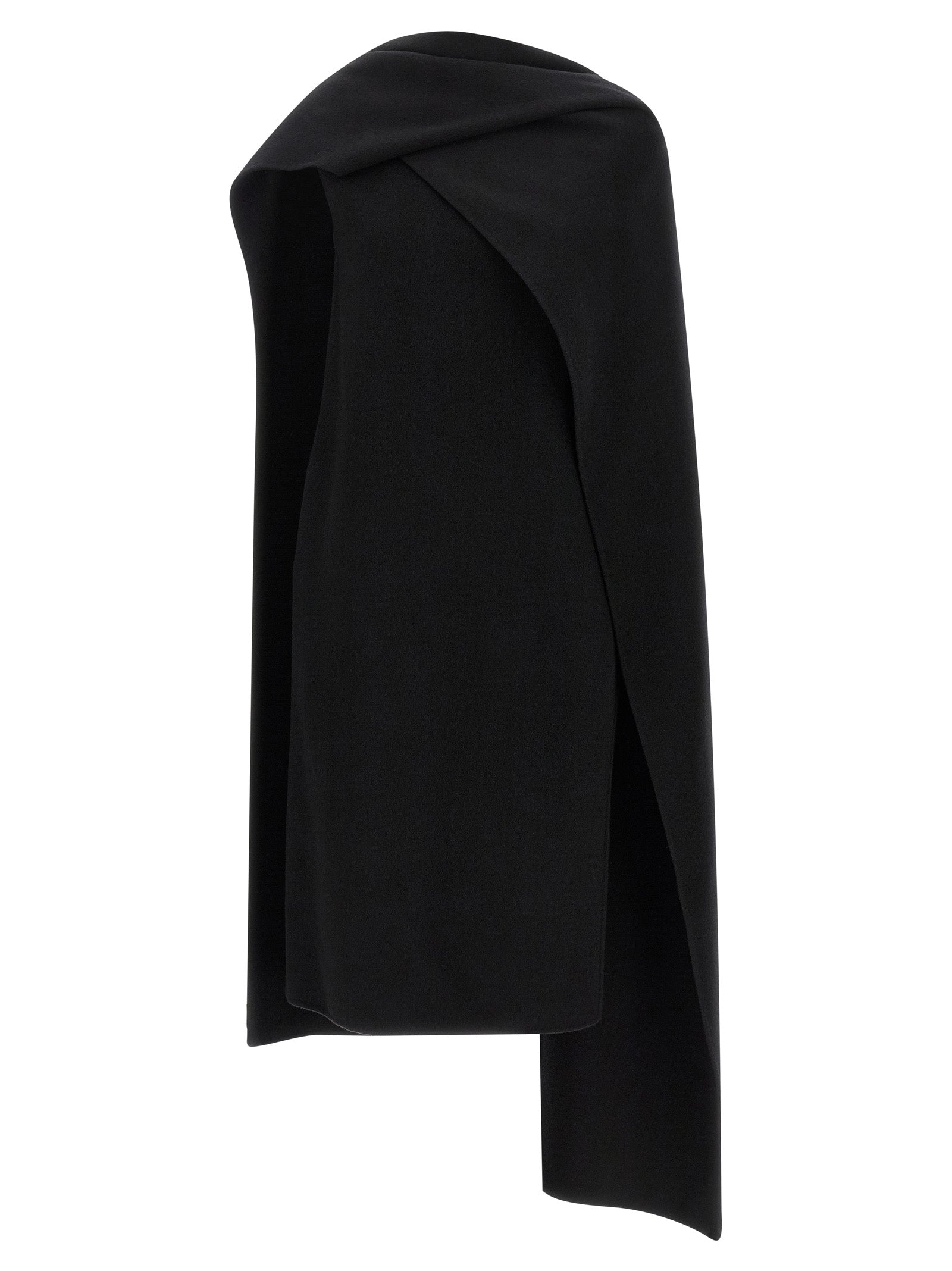 Khaite Black Virgin Wool Midi Dress