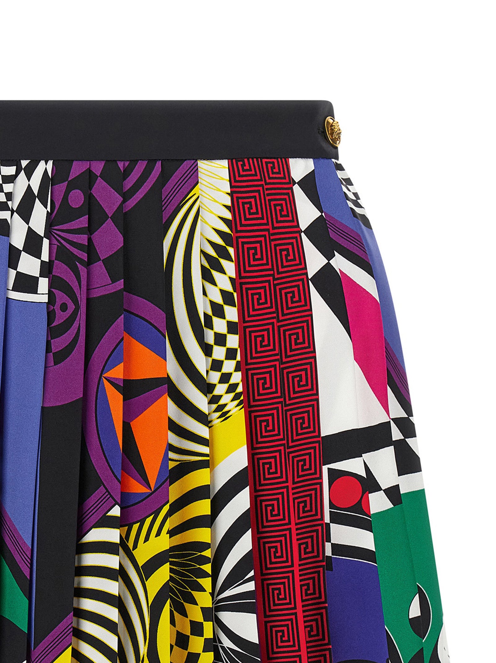 Versace Multicolor Silk Long Skirt