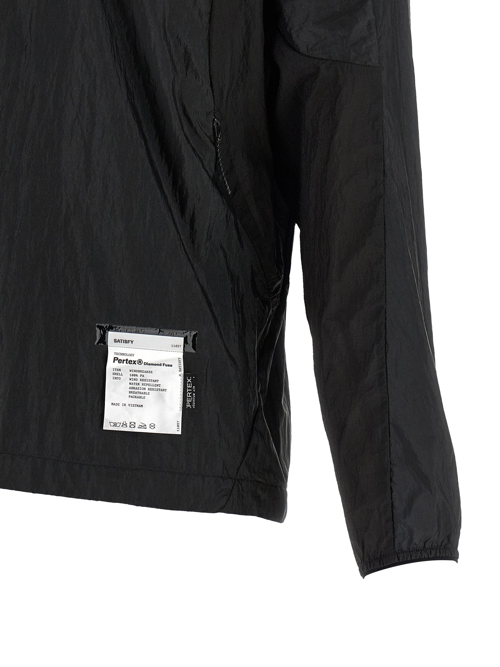SATISFY Black Polyamide Shell Jacket