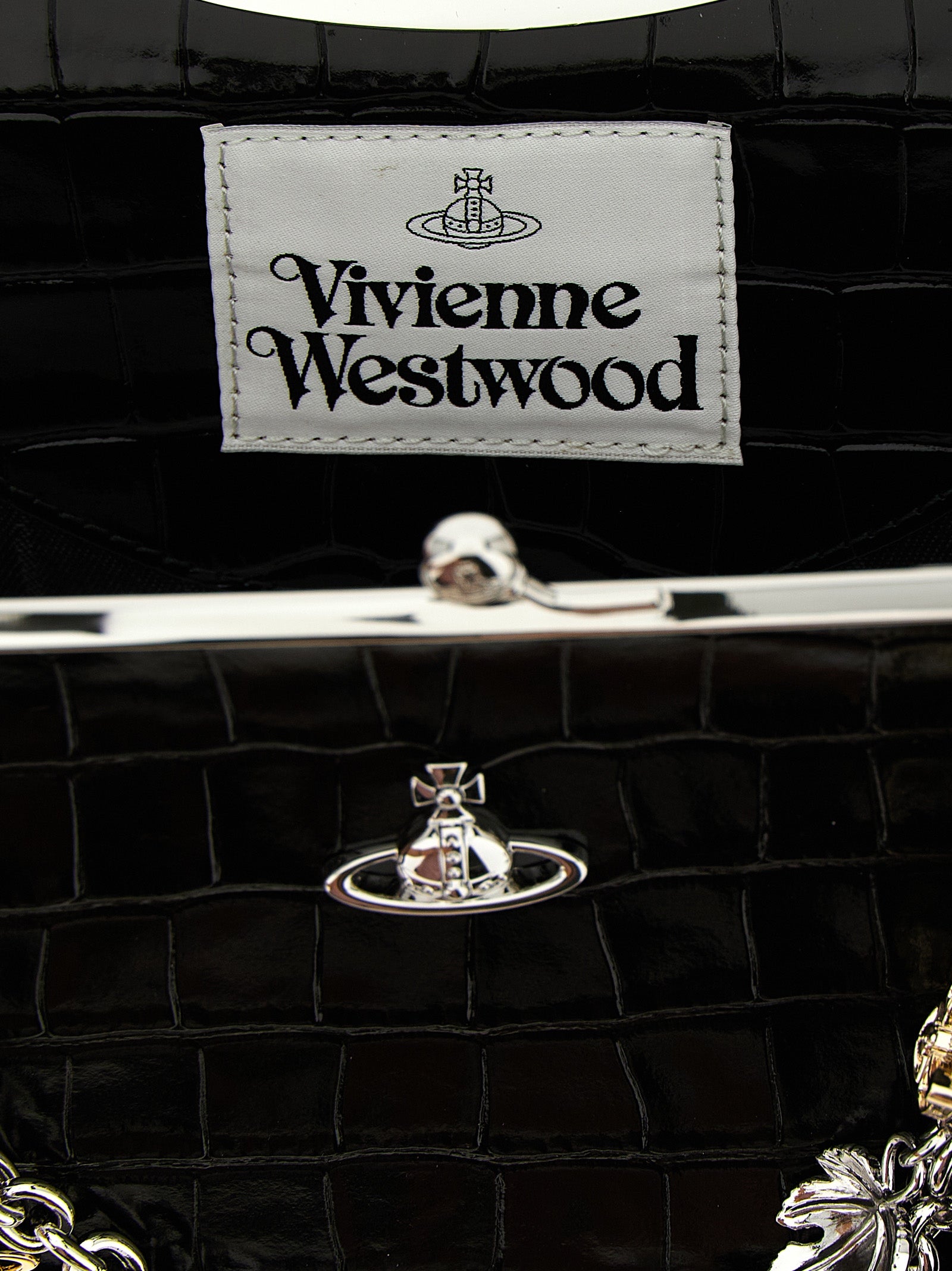 Vivienne Westwood Black Calfskin Shoulder Bag