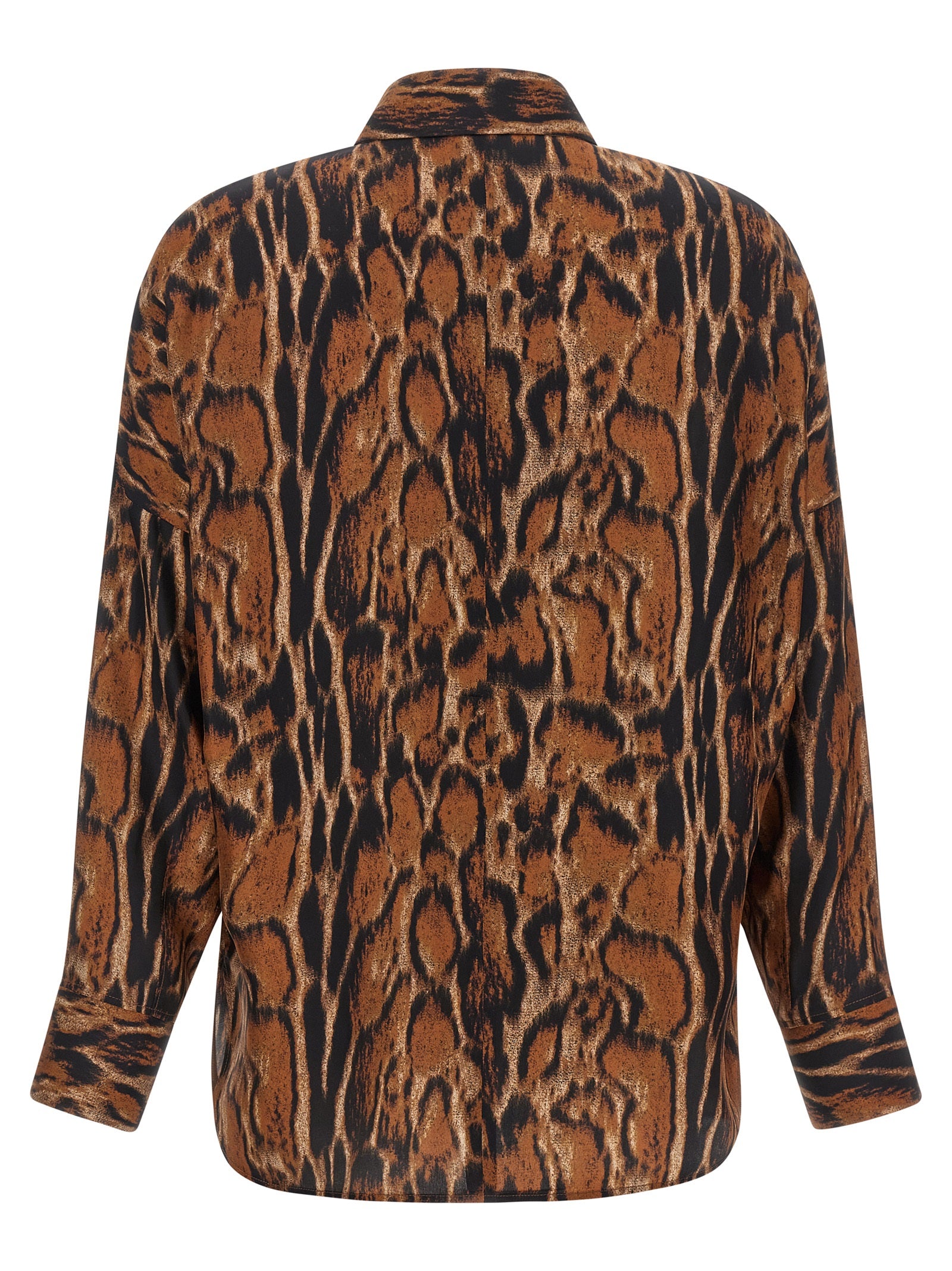 Alberto Biani Brown Silk Blouse