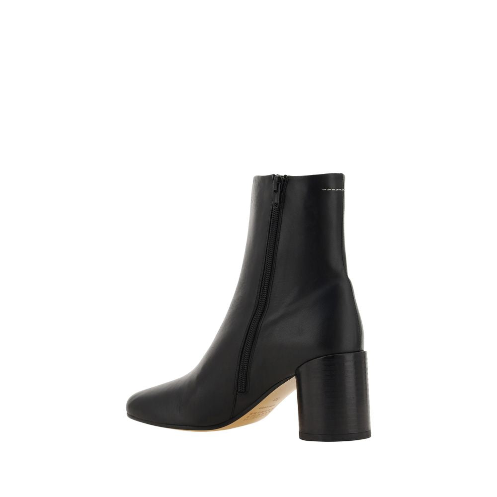MM6 Black Lamb Ovis Aries Ankle Boots