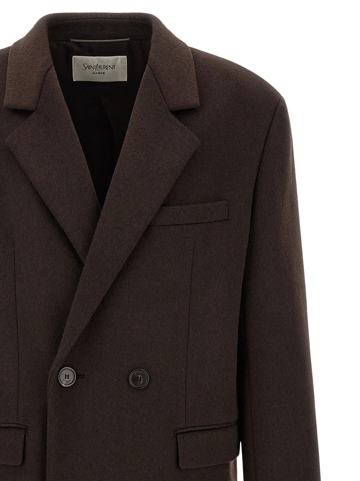 Saint Laurent Brown Wool Coat