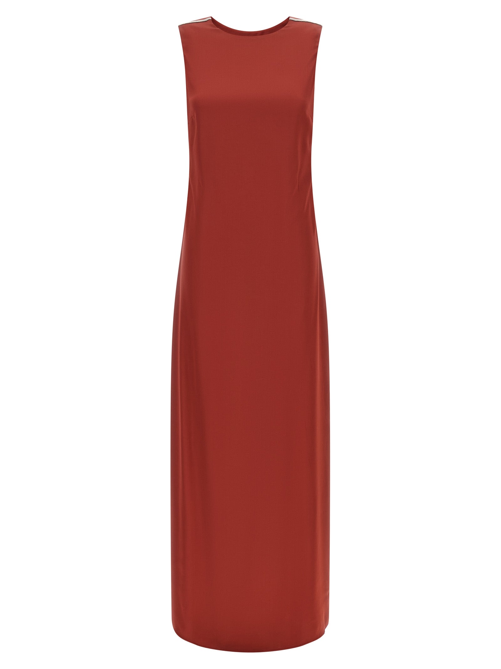 Peserico Red Viscose Long Dress