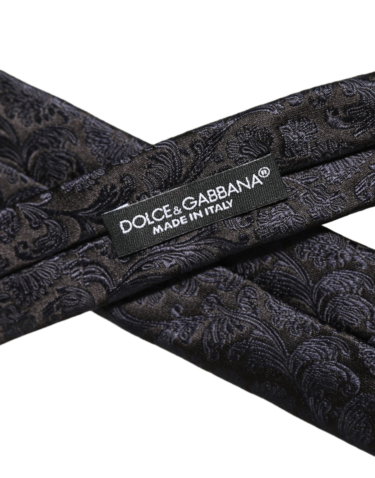 Dolce & Gabbana Men Dark Blue Floral Jacquard Adjustable Tied Necktie Tie