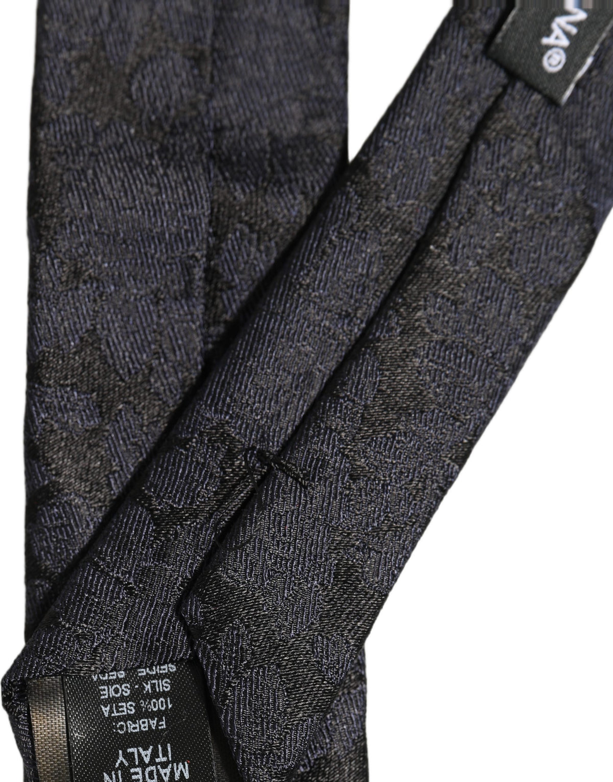 Dolce & Gabbana Men Black Floral Jacquard Adjustable Tied Necktie Tie