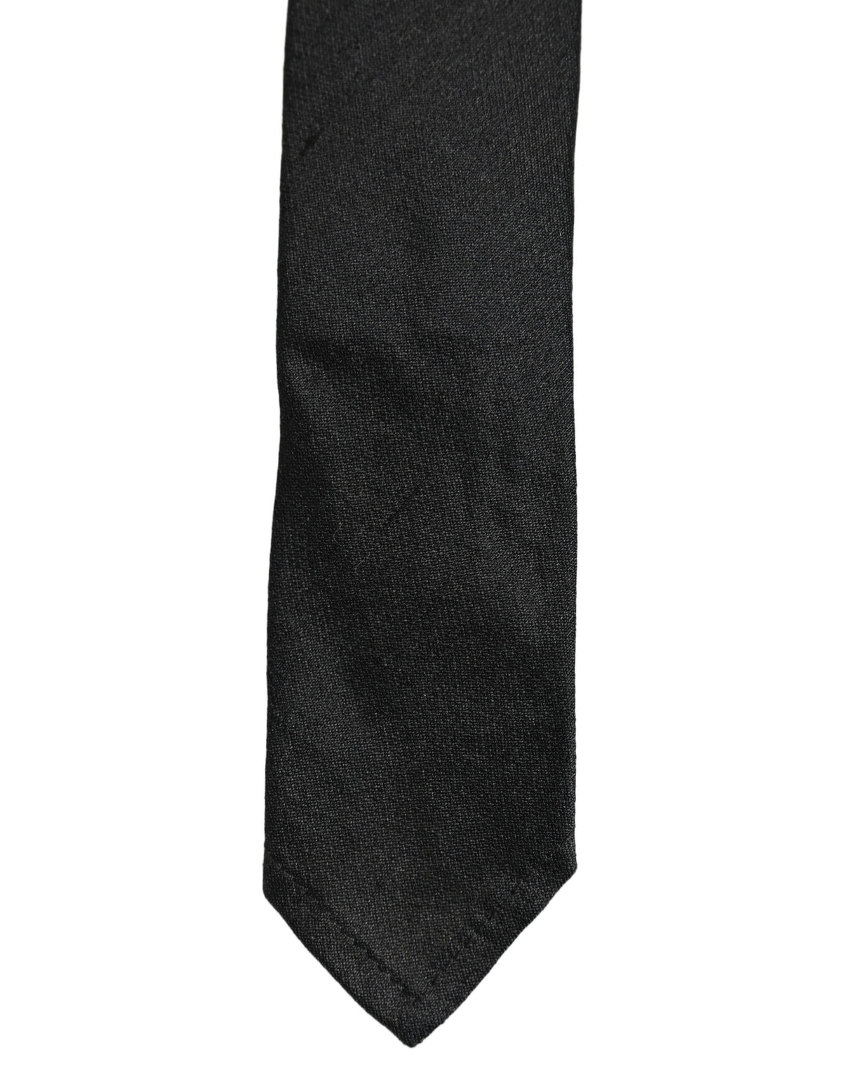 Dolce & Gabbana Men Black Satin Silk Classic Adjustable Tied Necktie Tie