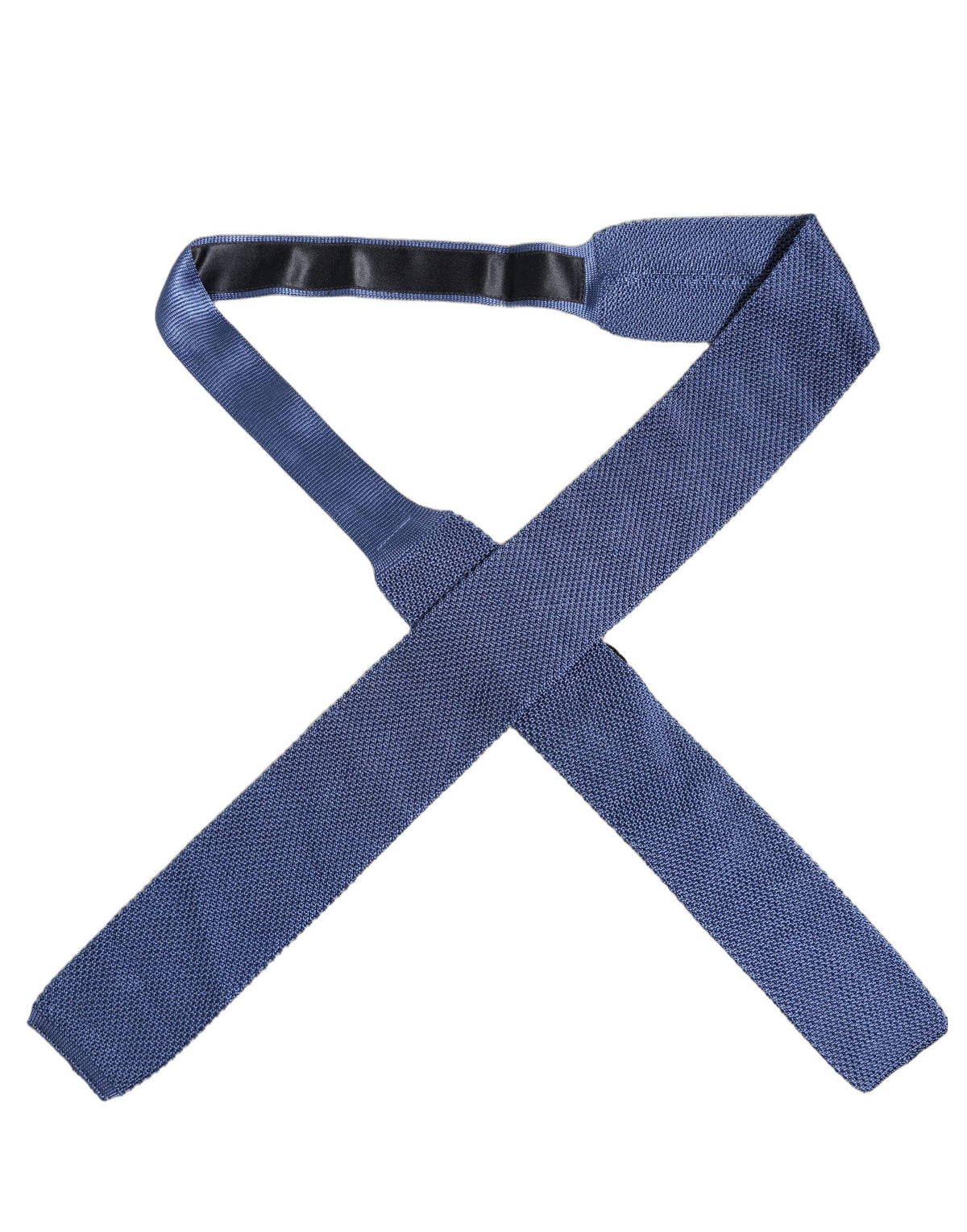 Dolce & Gabbana Men Blue Silk Knitted Skinny Adjustable Tied Necktie Tie