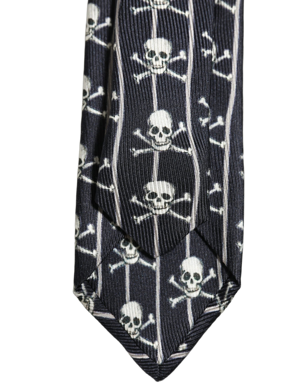 Dolce & Gabbana Men Black Silk Skull Fantasy Adjustable Tied Necktie Tie