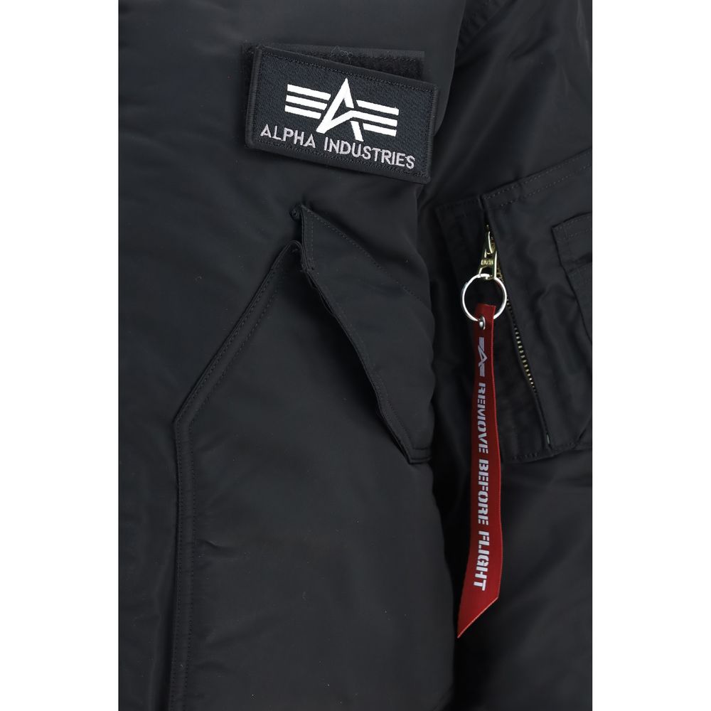 ALPHA INDUSTRIES Black Polyester Bomber