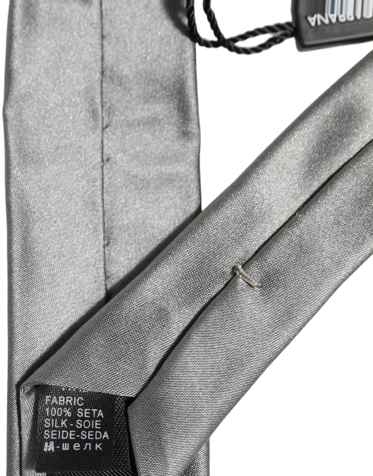 Dolce & Gabbana Gray Satin 100% Silk Adjustable Tied Men Necktie Tie