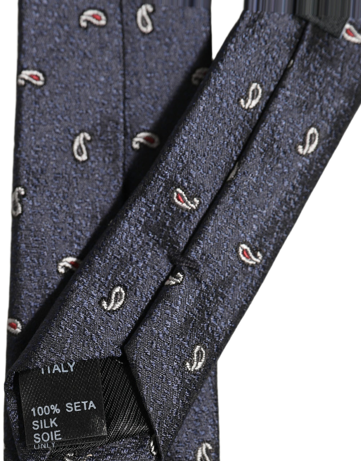 Dolce & Gabbana Dark Blue Silk Paisley Adjustable Tied Men Necktie Tie