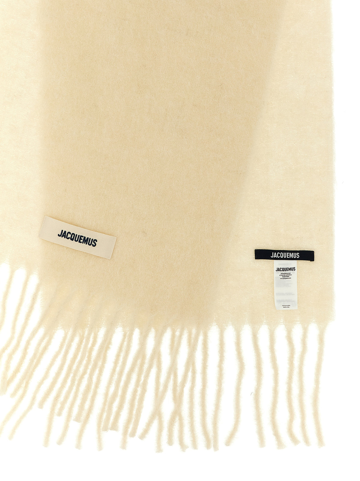 Jacquemus White Alpaca Leather Foulard