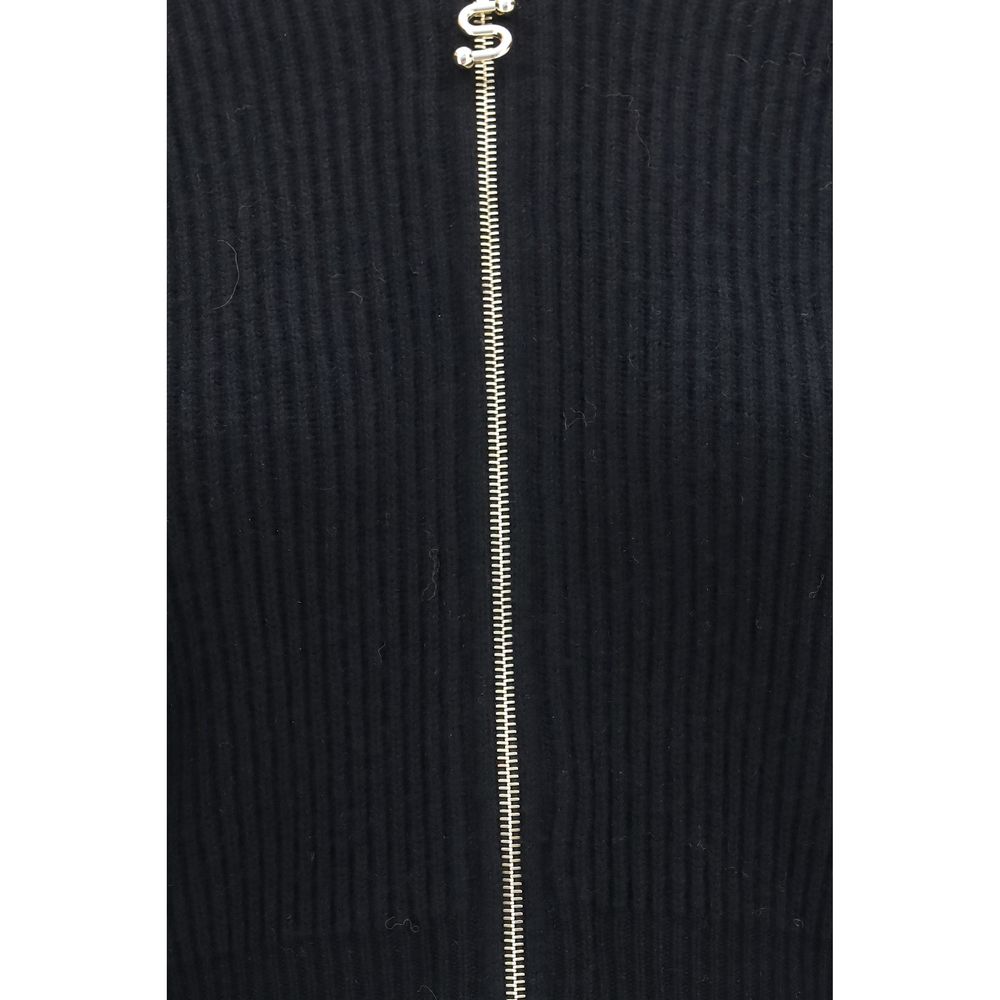 Max Mara Black Wool Oves Aries Cardigan