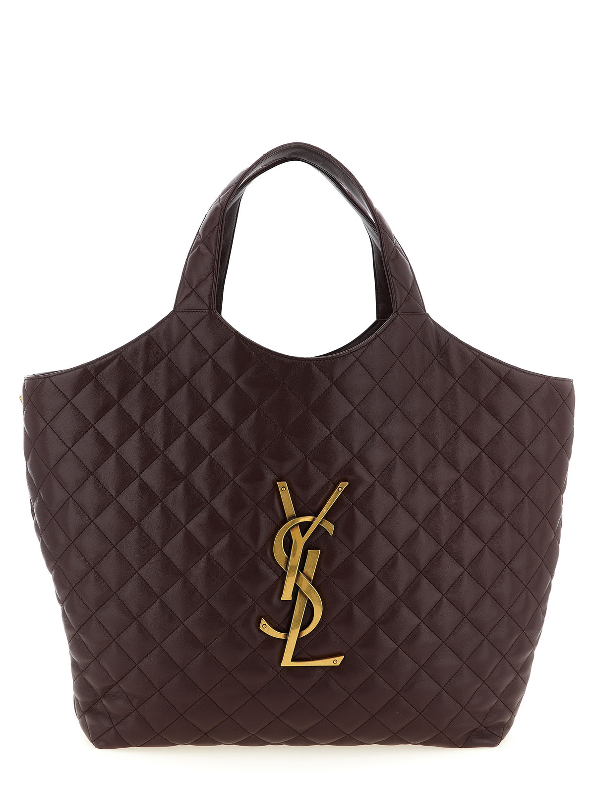 Saint Laurent Bordeaux Lamb Leather Tote Bag