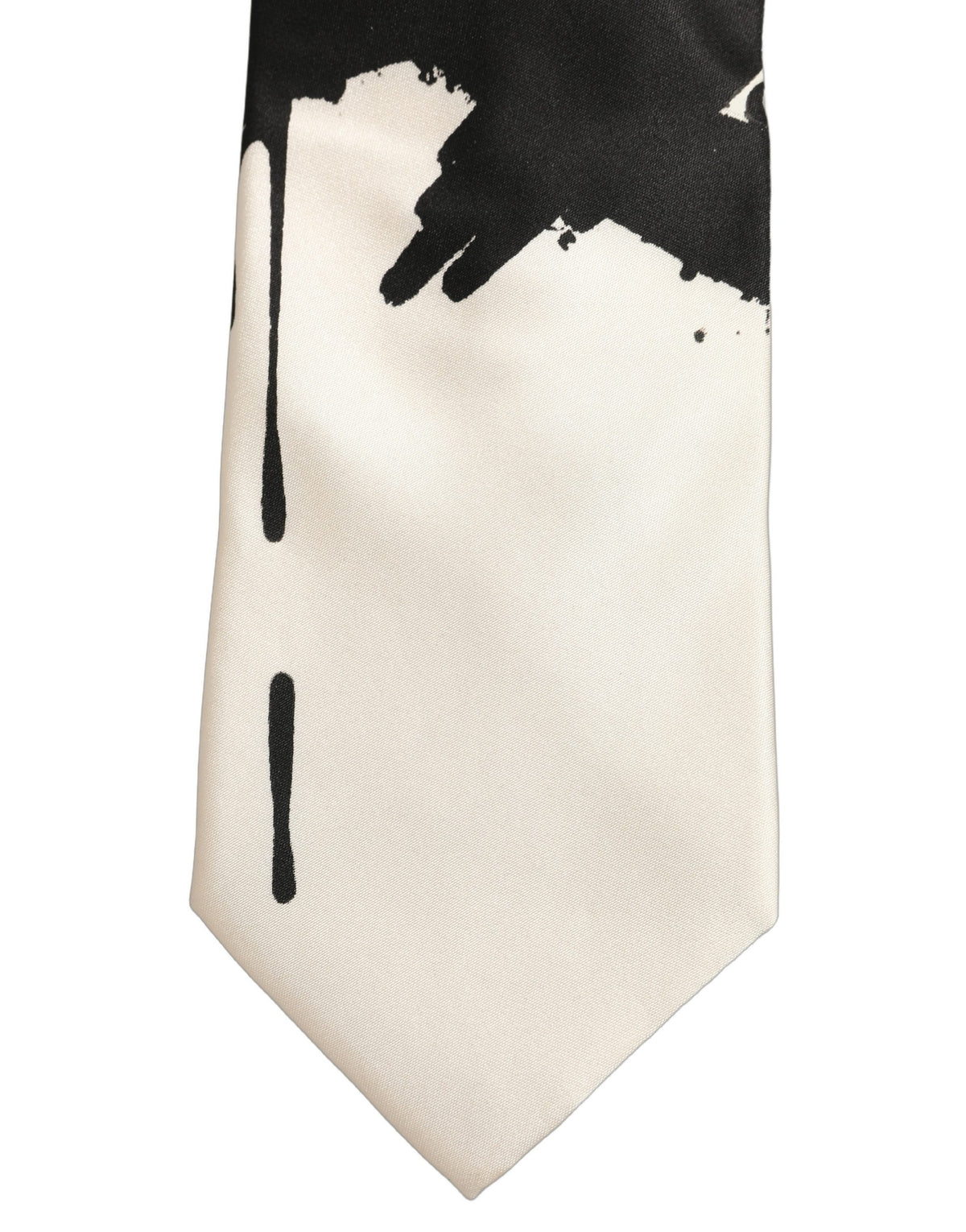 Dolce & Gabbana White Silk Floral Graphic Adjustable Tied Men Necktie Tie