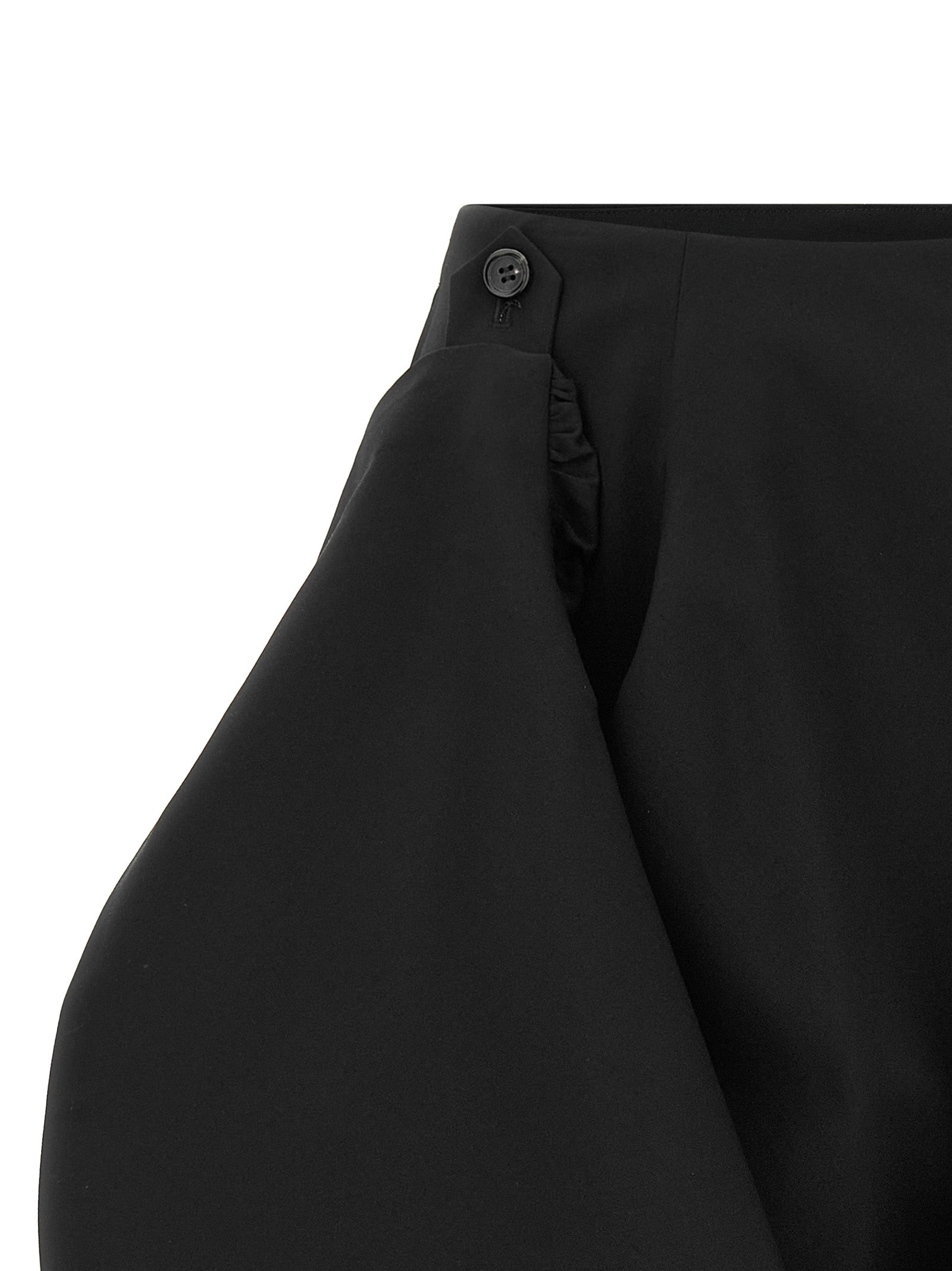 Comme Des Garçons Black Wool Midi Skirt