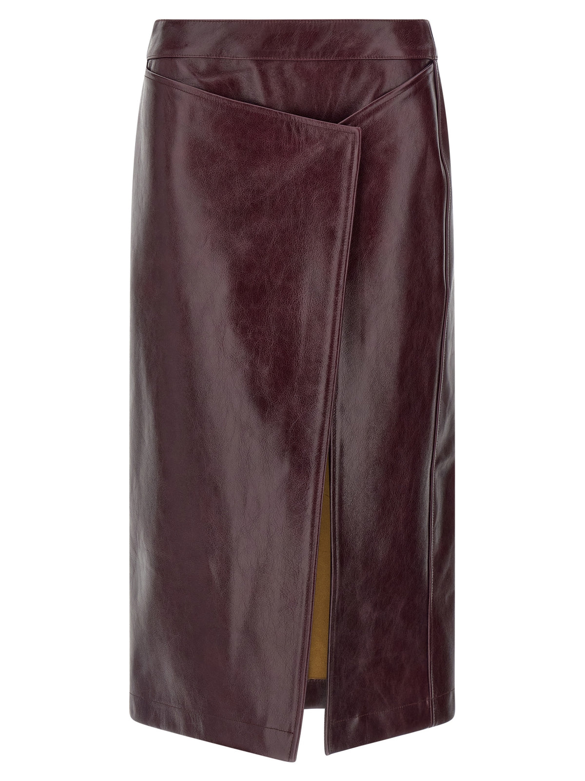 Armarium Bordeaux Cowhide Midi Skirt