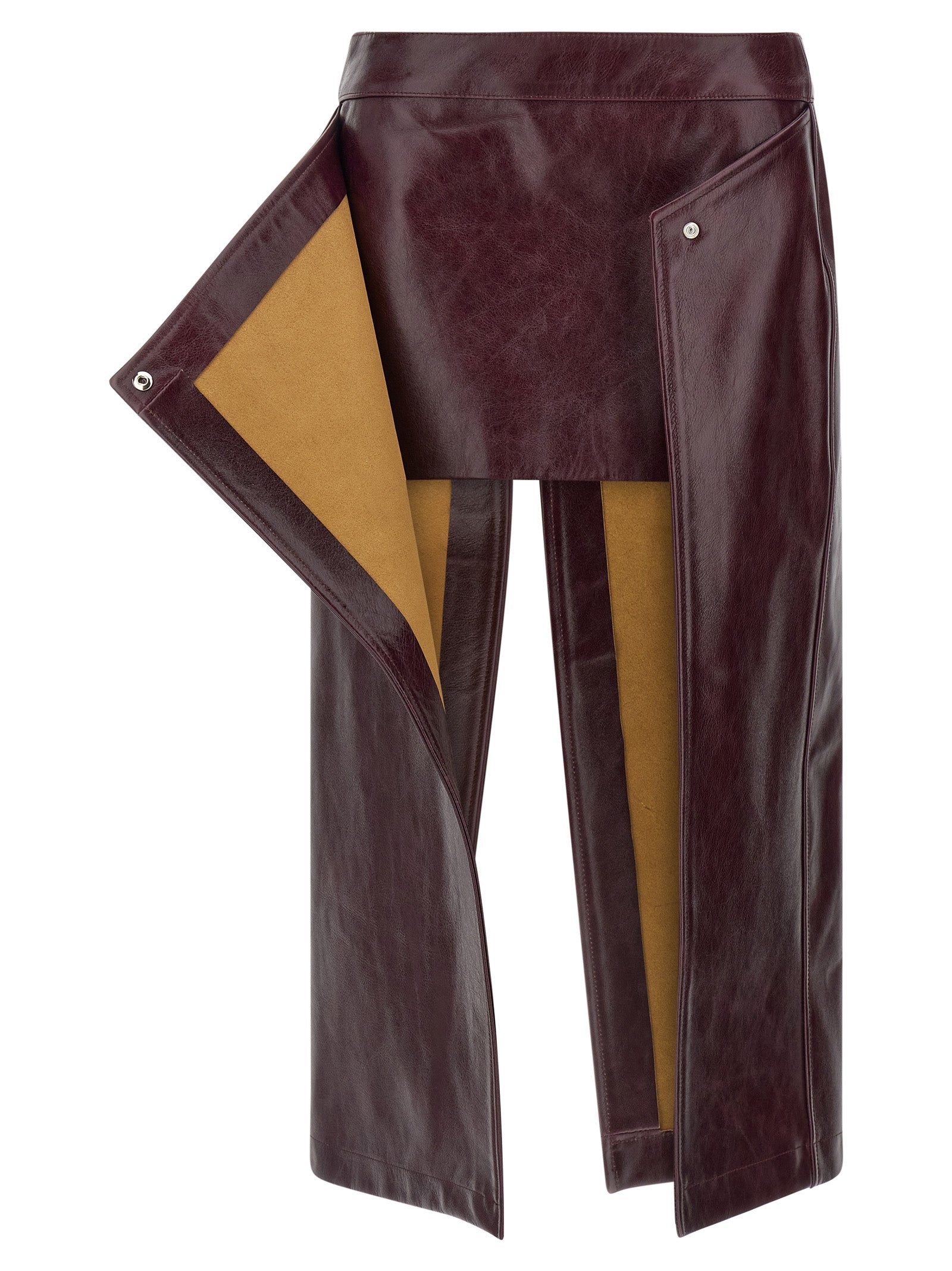 Armarium Bordeaux Cowhide Midi Skirt