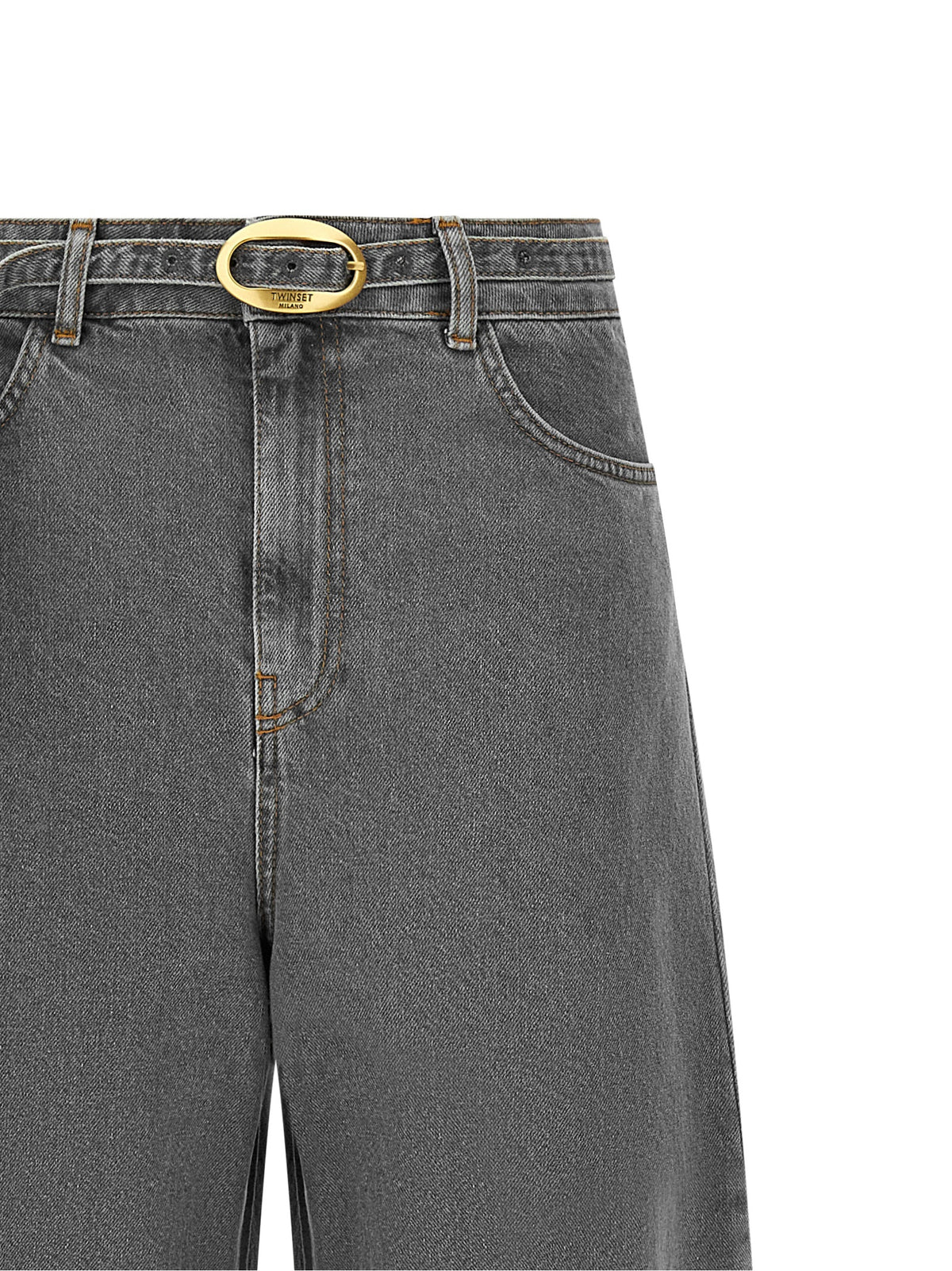 Twinset Gray Cotton Jeans Denim