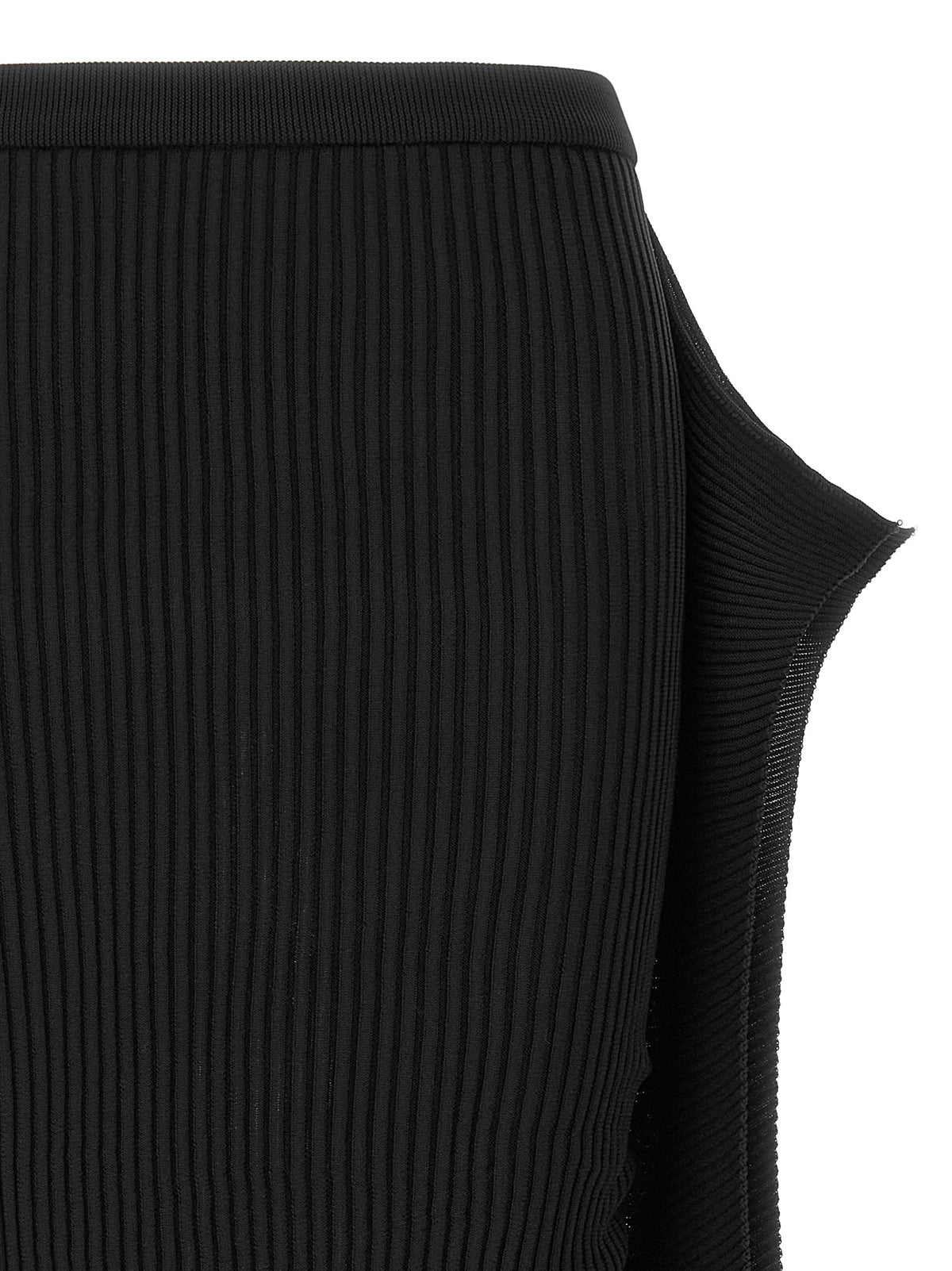 Issey Miyake Black Polyester Midi Skirt
