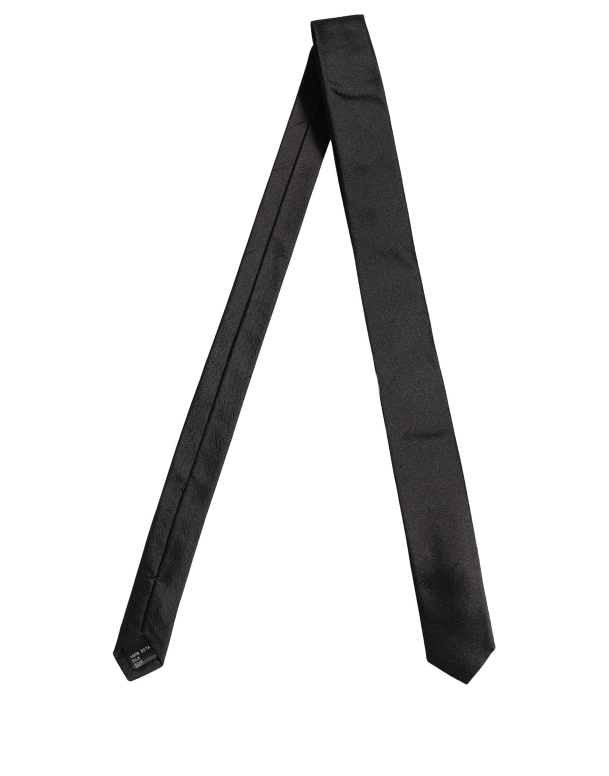 Dolce & Gabbana Black Satin Textured Adjustable Necktie Men Accessory Tie