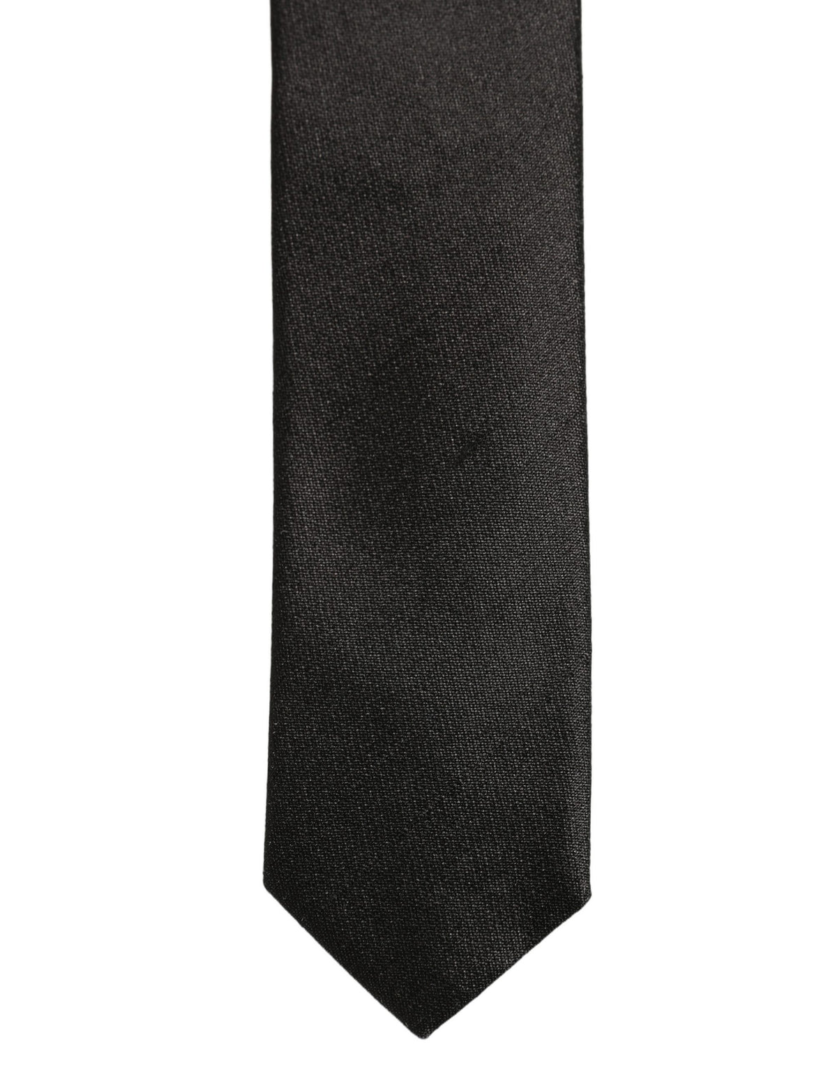 Dolce & Gabbana Black Satin Textured Adjustable Necktie Men Accessory Tie