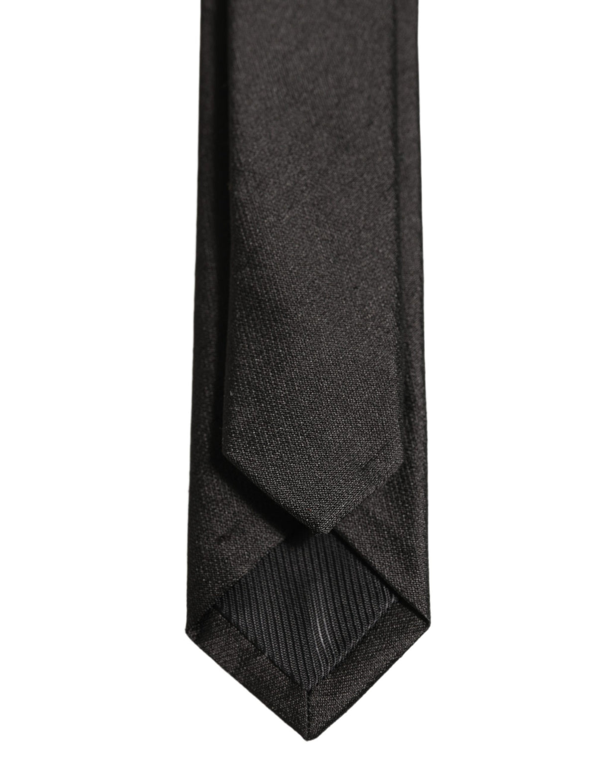 Dolce & Gabbana Black Satin Textured Adjustable Necktie Men Accessory Tie