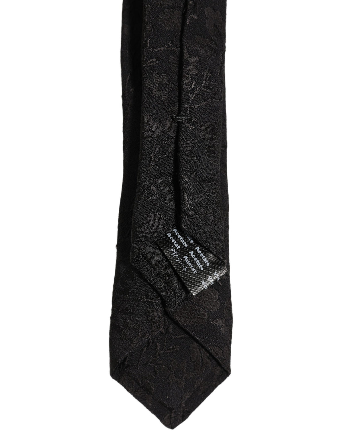 Dolce & Gabbana Black Floral Brocade Silk Adjustable Necktie Accessory Tie