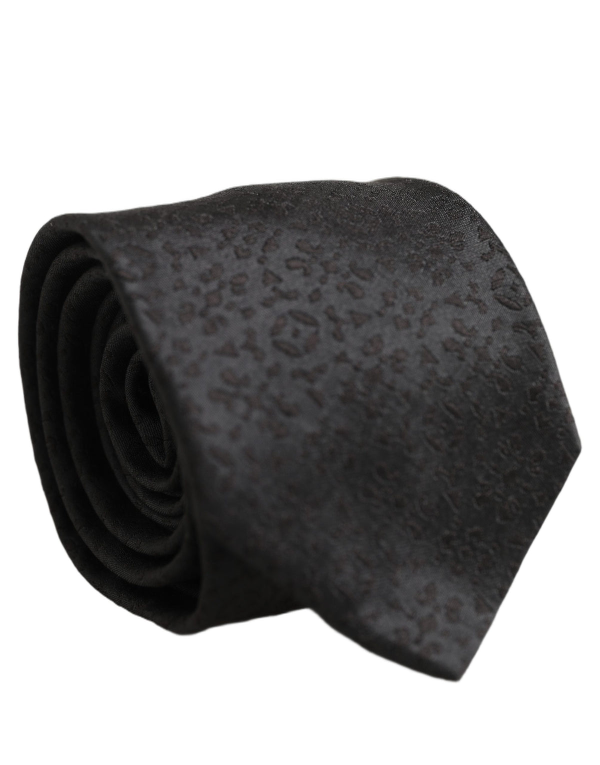 Dolce & Gabbana Black Swirl Pattern Silk Adjustable Necktie Accessory Tie