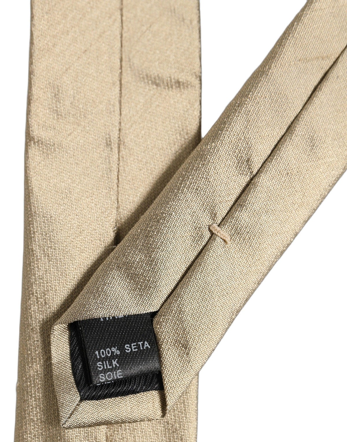 Dolce & Gabbana Gold Satin Silk Textured Adjustable Necktie Accessory Tie